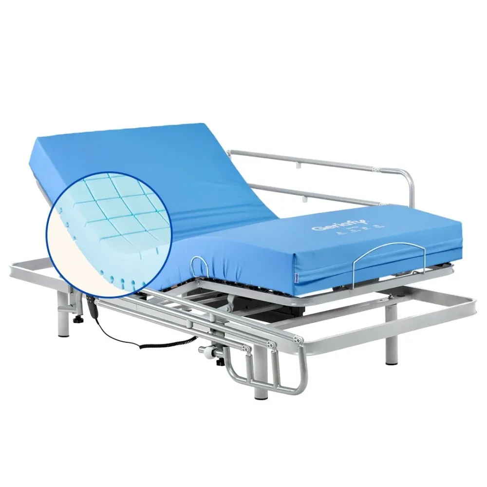 Pack Bett mit verstellbarem Lattenrost und wasserdichtem Hochresilienz-Matratze Origin HR | Kabellose Fernbedienung (90x19...