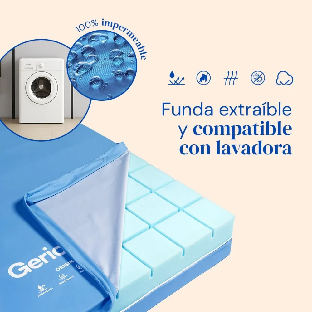 Pack Bett mit verstellbarem Lattenrost und wasserdichtem Hochresilienz-Matratze Origin HR | Kabellose Fernbedienung (90x19...
