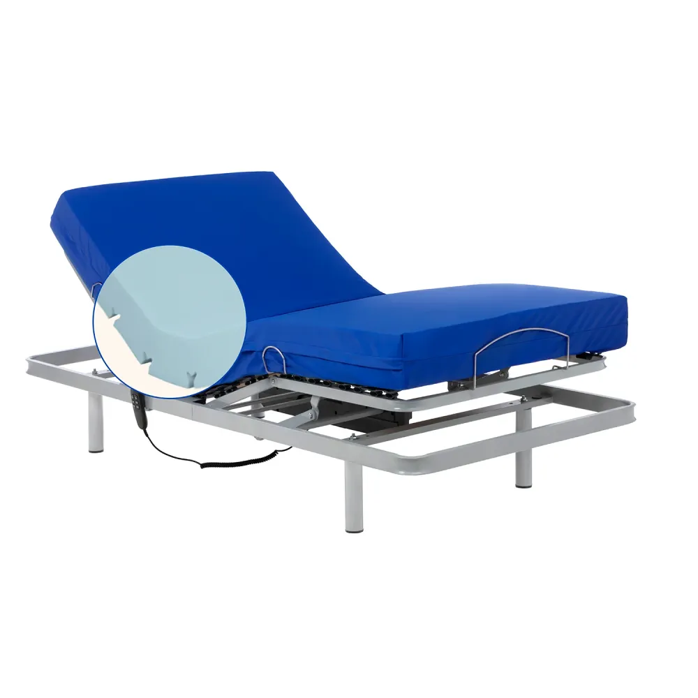 Pack verstellbares Bett mit wasserdichter Professional HR-Matratze - 105x200 cm