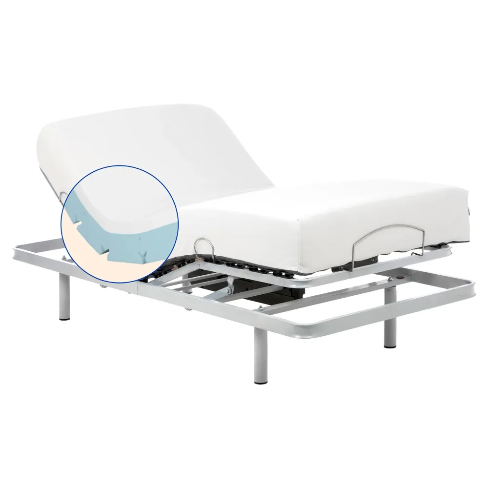 Pack Verstellbares Elektrisches Bett mit Viscoelastischer Tencel-Matratze | Kabellose Fernbedienung - 80x200 cm