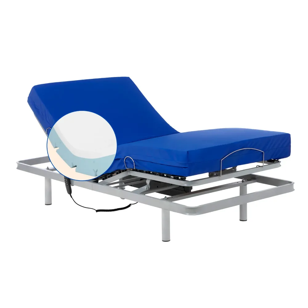 Pack Verstellbares Pflegebett mit Viscoelastischer Matratze Professional V3 - 80x200cm