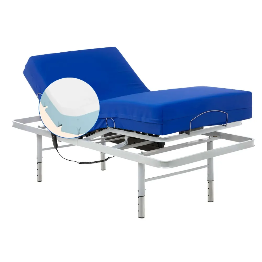 Pack verstellbares Pflegebett mit viskoelastischer Matratze Professional V6 - 105x200 cm