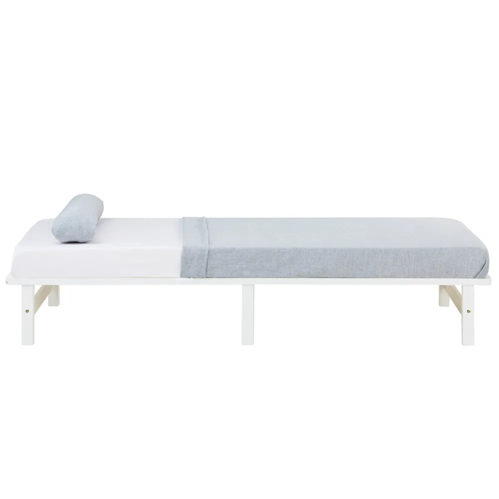 Palettenbett 90x200 cm Weiss | Einzelbett | mit Lattenrost | Holz | Kind Jugend Gast