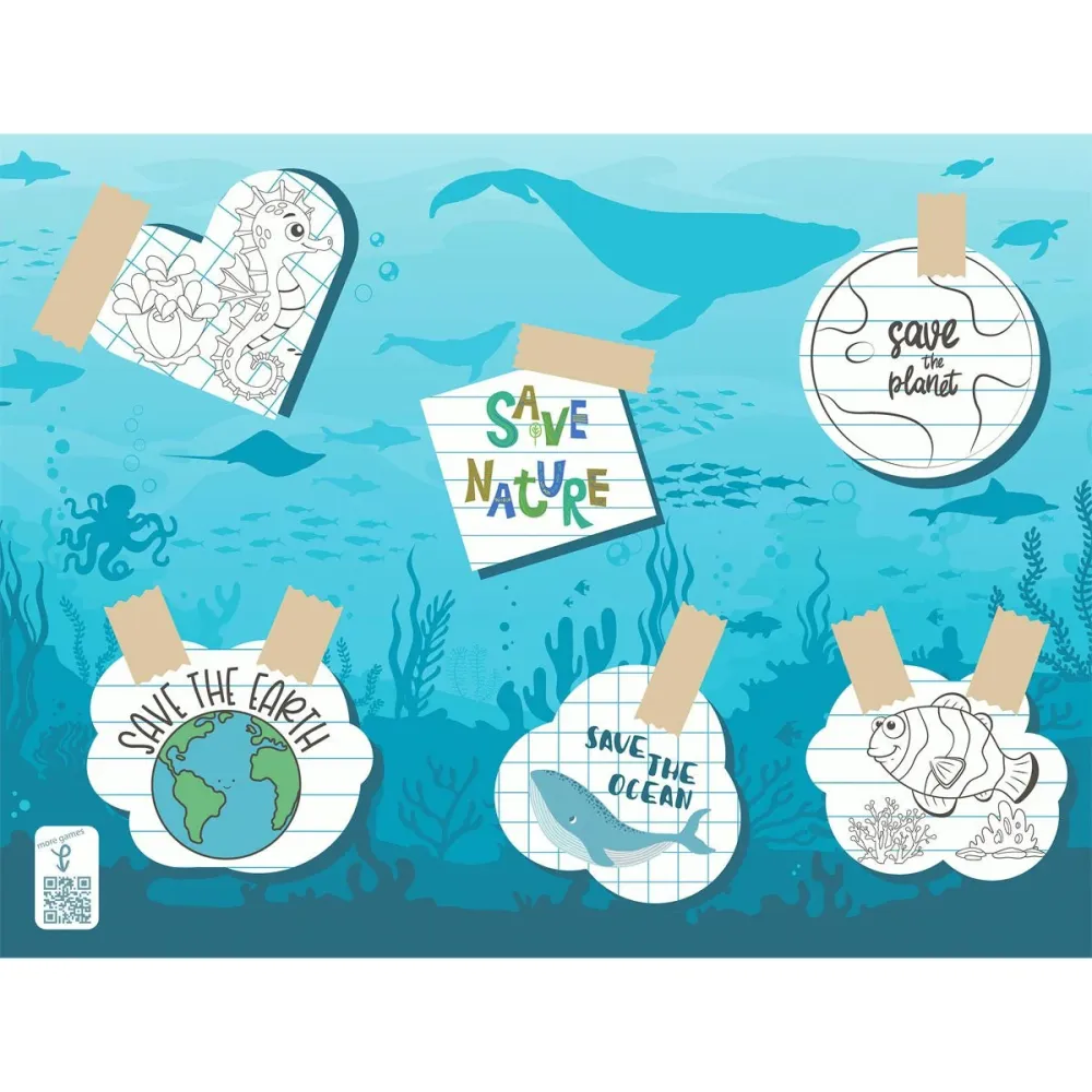 Papier-Tischsets 30x40 cm - Save Ocean Design für Events | Packung (250 Stück)