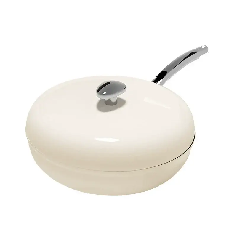 Pebble Wok 30 cm Maifan Stein Antihaftbeschichtung mit Deckel