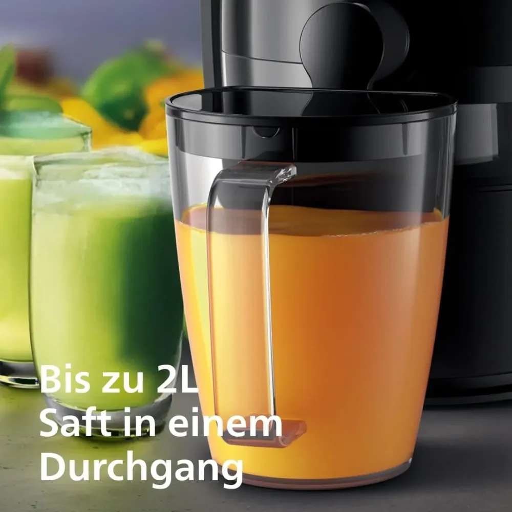 Philips 3000 Series Entsafter - 800W, QuickClean, XL 75mm Einfüllschacht, 2L Saftkapazität, leicht zu montieren und zu rei...