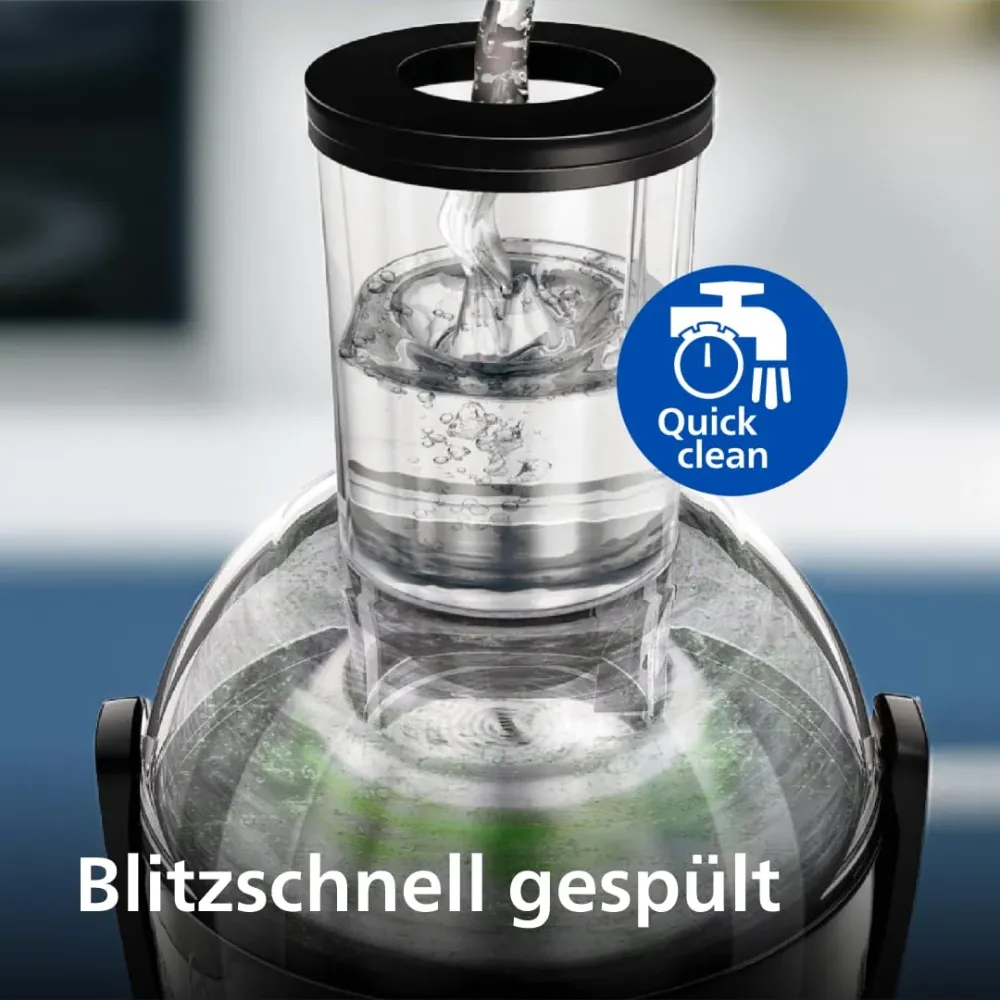 Philips 3000 Series Entsafter - 800W, QuickClean, XL 75mm Einfüllschacht, 2L Saftkapazität, leicht zu montieren und zu rei...