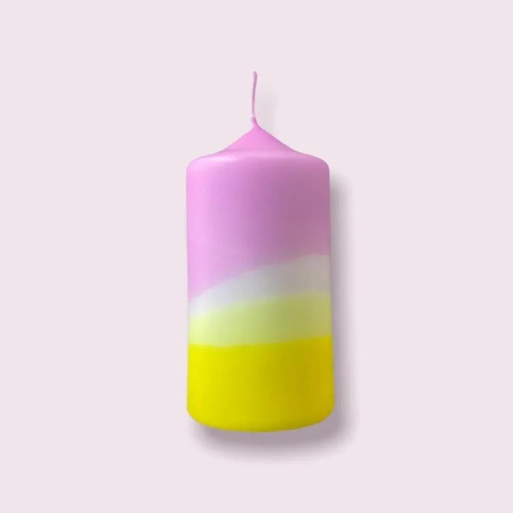 Pink Stories Dip Dye Neon Stumpenkerze "Violet Pineapple"