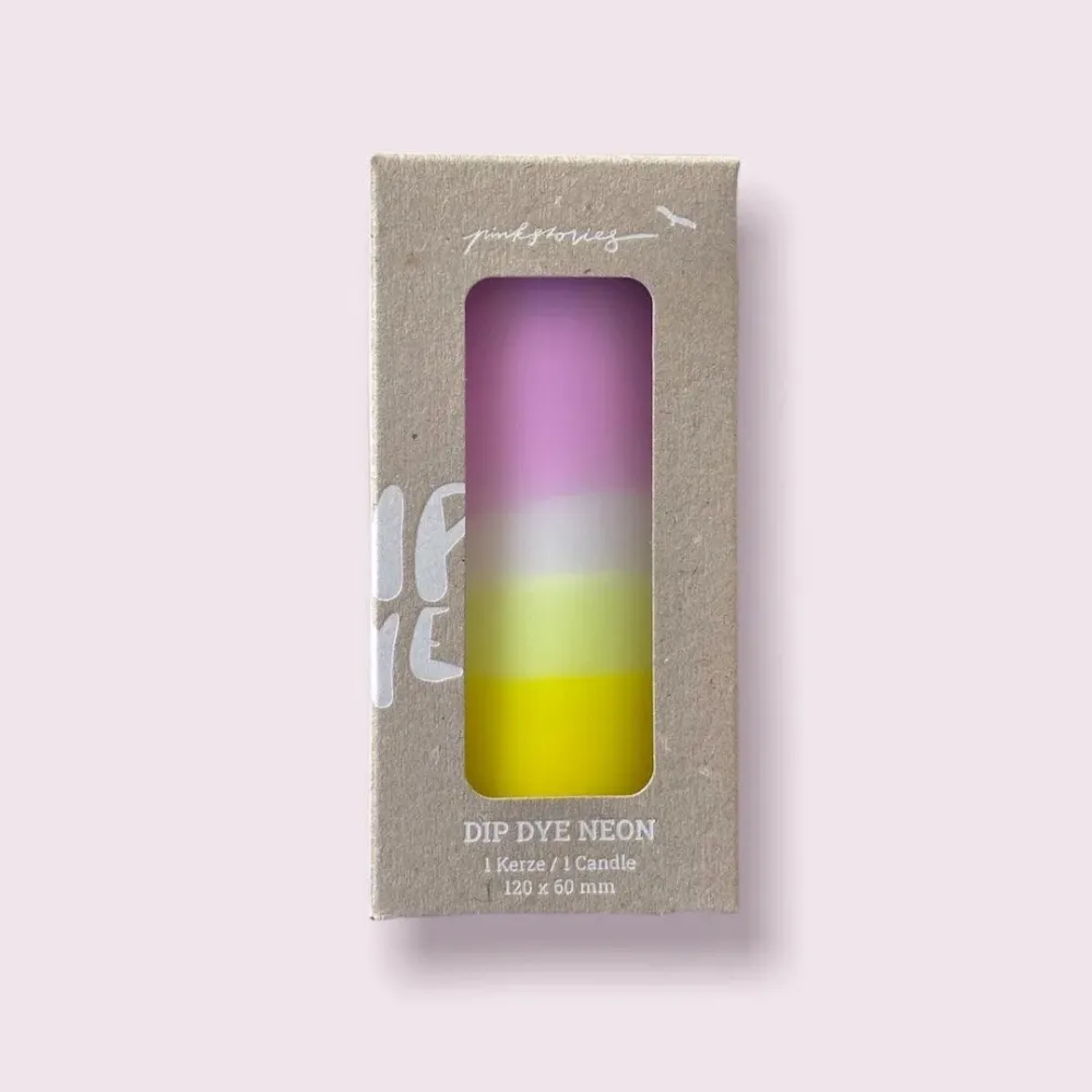 Pink Stories Dip Dye Neon Stumpenkerze "Violet Pineapple"