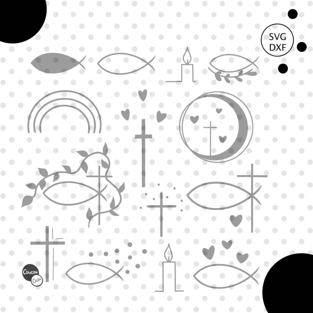 Plotterdatei christliche Fische/ Symbole svg dxf