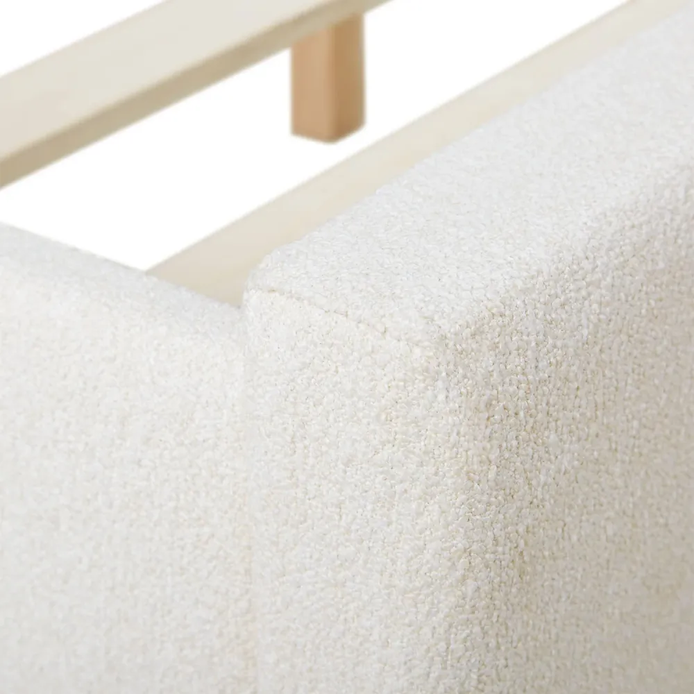 Polsterbett 140x200 cm Beige Bouclé | mit Lattenrost | mit Matratze | Doppelbett