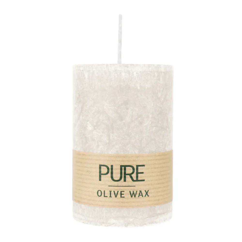 PURE OLIVE WAX, Sahara, vegane Stumpenkerze, WENZEL, 90/60 mm, Brenndauer ca. 26h