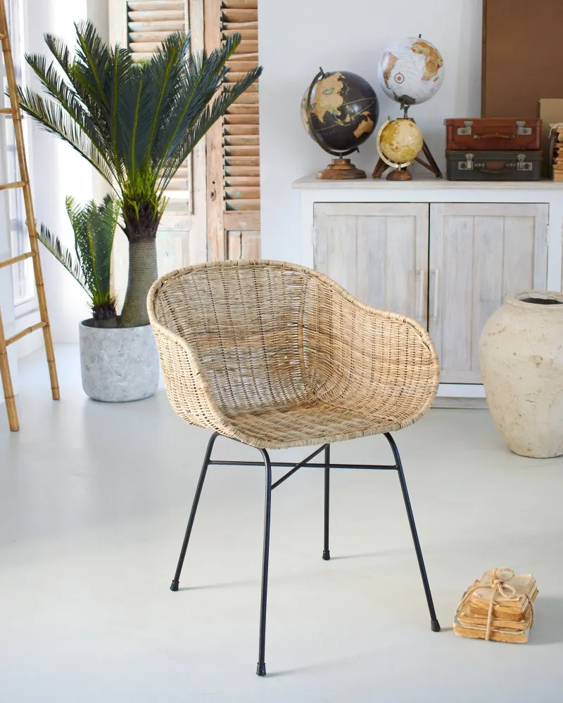 Rattan- und Eisensessel Teulada