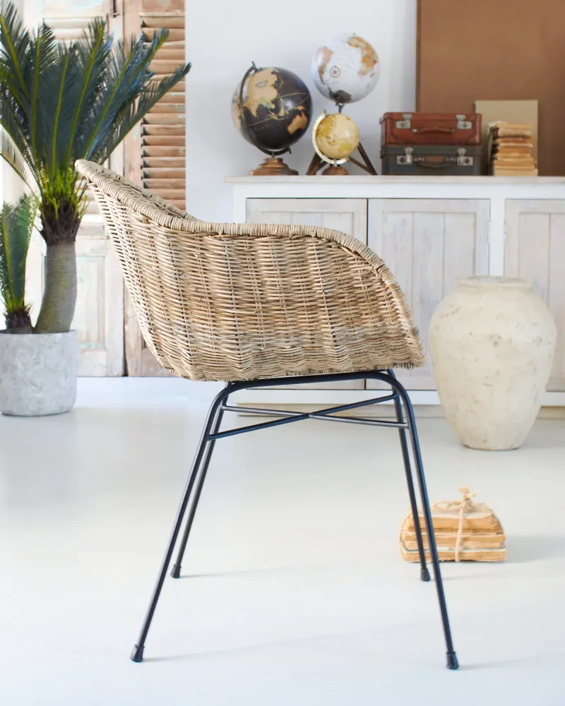Rattan- und Eisensessel Teulada