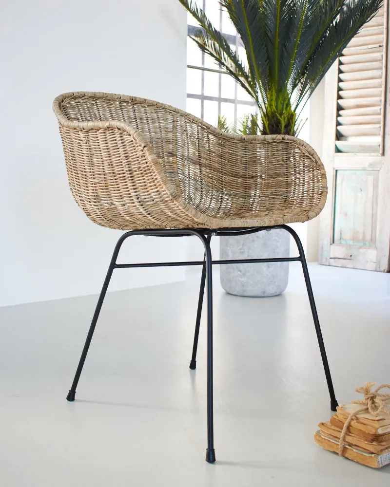 Rattan- und Eisensessel Teulada