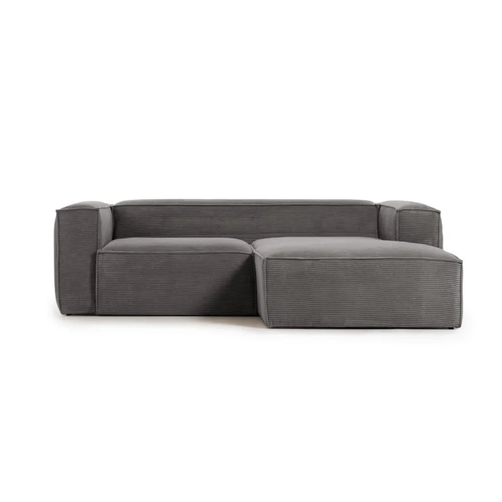 Rechtsseitiges 2-Sitzer-Sofa BLOK grauem Cord