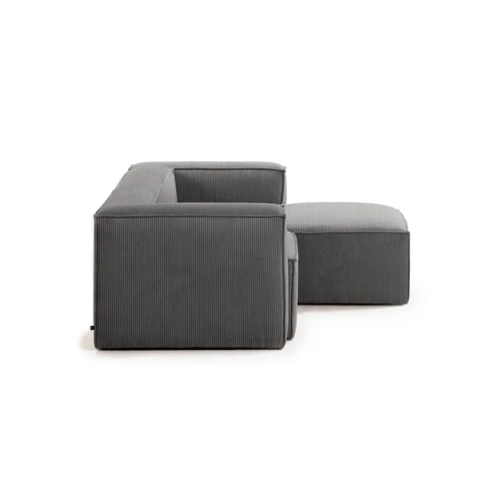 Rechtsseitiges 2-Sitzer-Sofa BLOK grauem Cord