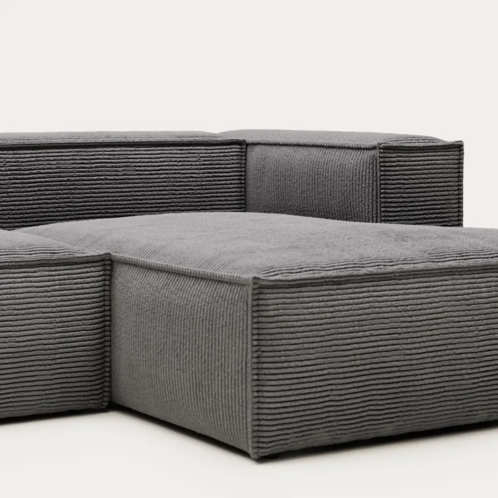 Rechtsseitiges 2-Sitzer-Sofa BLOK grauem Cord