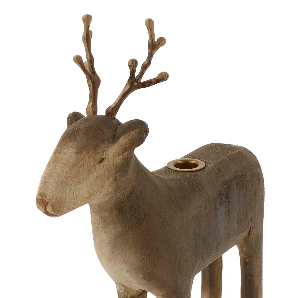 Rentier Kerzenständer Medium aus Holz
