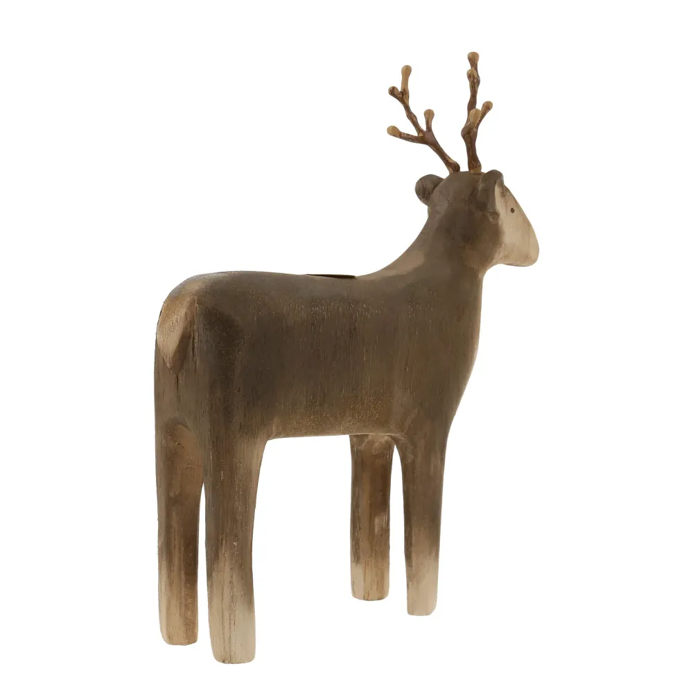 Rentier Kerzenständer Medium aus Holz