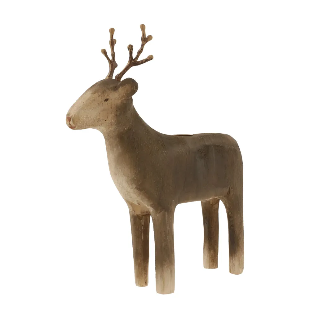 Rentier Kerzenständer Medium aus Holz
