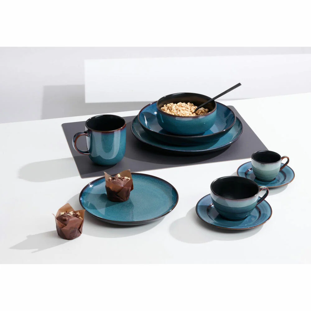 Ritzenhoff & Breker Bali Suppenteller, Pastateller, Tiefer Teller, Steinzeug, Blau, Ø 23 cm, 418330