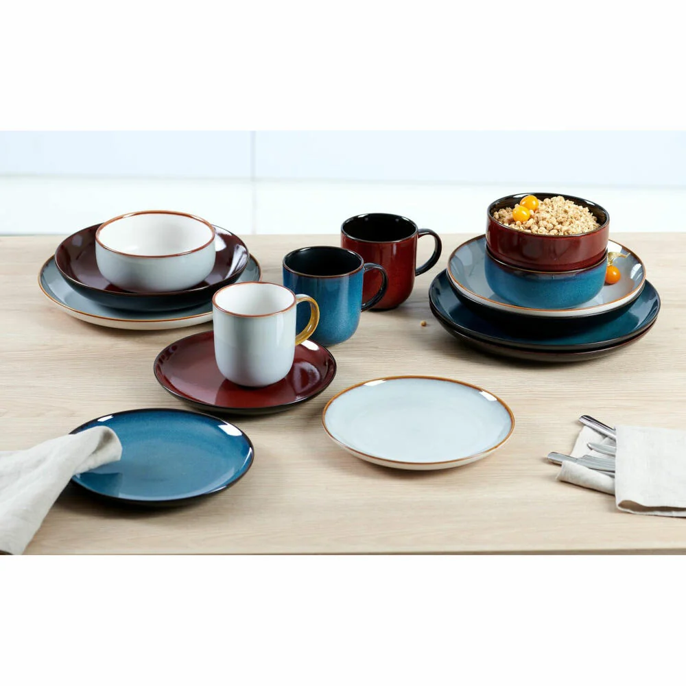 Ritzenhoff & Breker Bali Suppenteller, Pastateller, Tiefer Teller, Steinzeug, Blau, Ø 23 cm, 418330