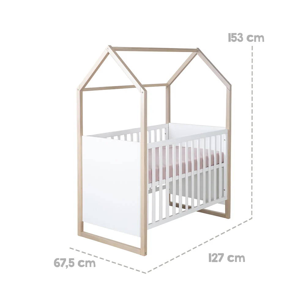 roba Kinderzimmer Hausbett mit Beistellfunktion 60x120cm Cabane