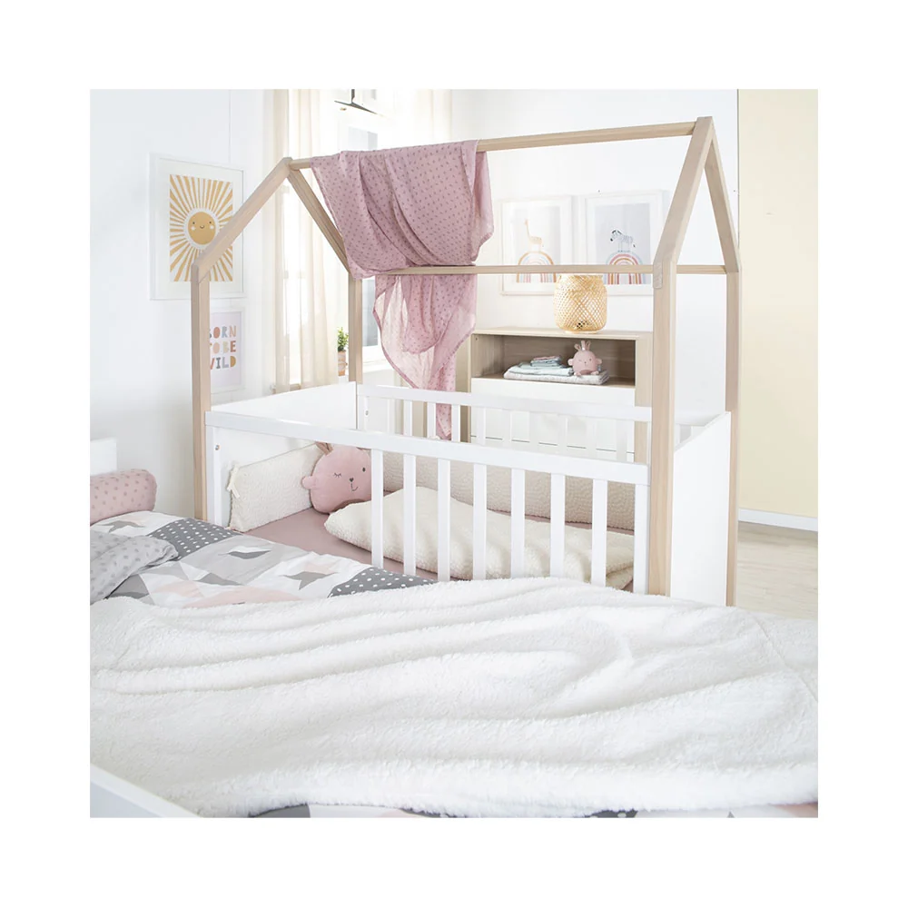roba Kinderzimmer Hausbett mit Beistellfunktion 60x120cm Cabane