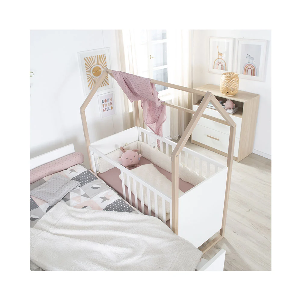 roba Kinderzimmer Hausbett mit Beistellfunktion 60x120cm Cabane