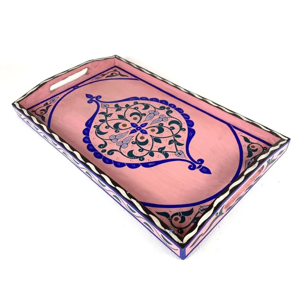 Rosa marokkanisches Teetablett 47x28