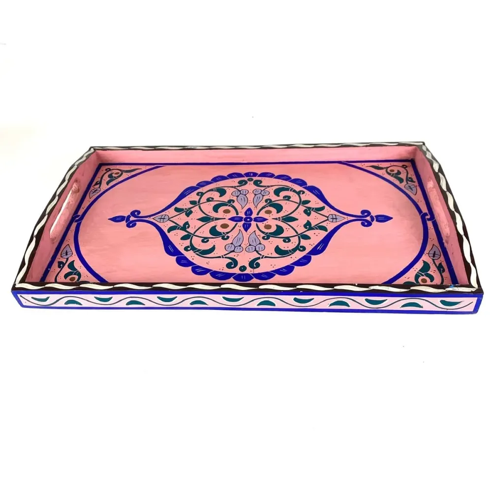 Rosa marokkanisches Teetablett 47x28