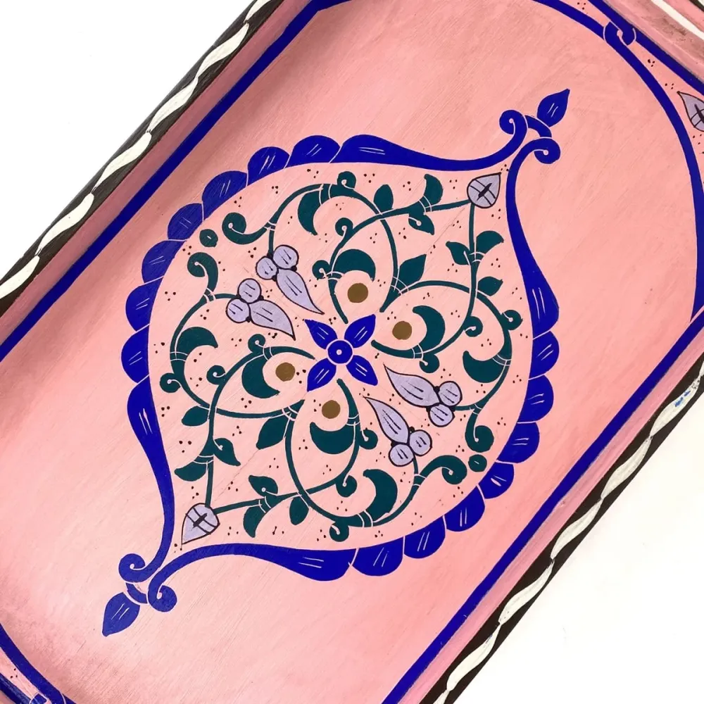 Rosa marokkanisches Teetablett 47x28