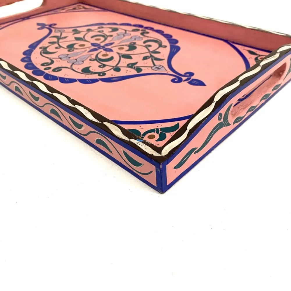 Rosa marokkanisches Teetablett 47x28
