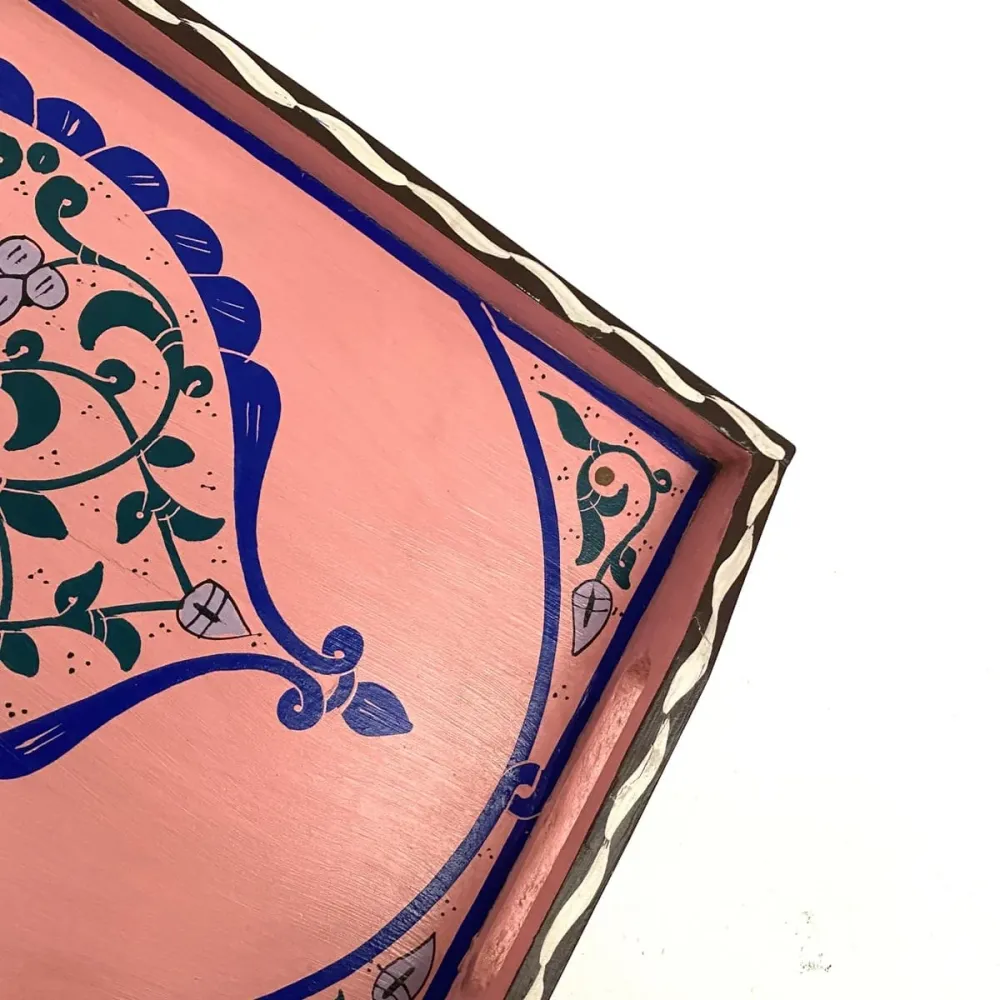 Rosa marokkanisches Teetablett 47x28