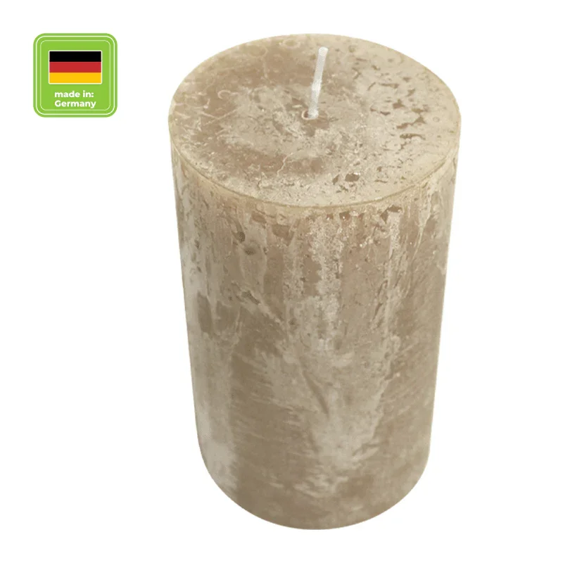 RUSTIC-Stumpenkerze Sahara, WENZEL, 140/70 mm, Brenndauer ca. 69h, selbstverlöschend