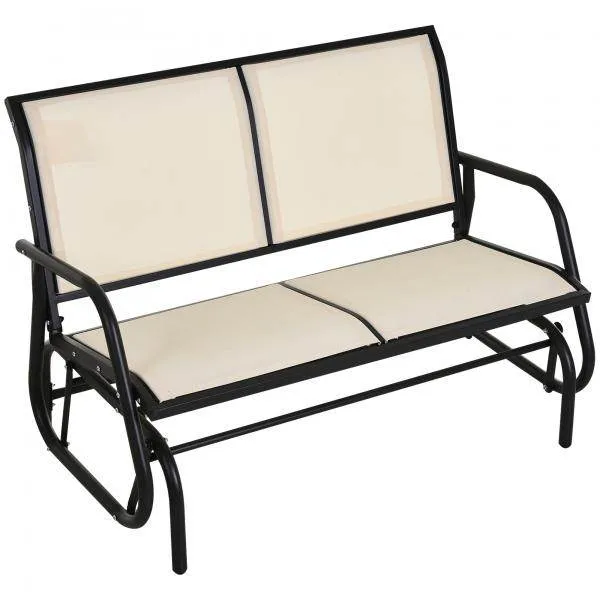 Schaukelbank 2-Sitzer Gartenbank Gartenschaukel Sitzbank Beige