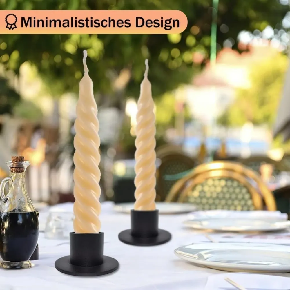 Schwarze Kerzenständer 4er Set Schmiedeeisen Retro Design