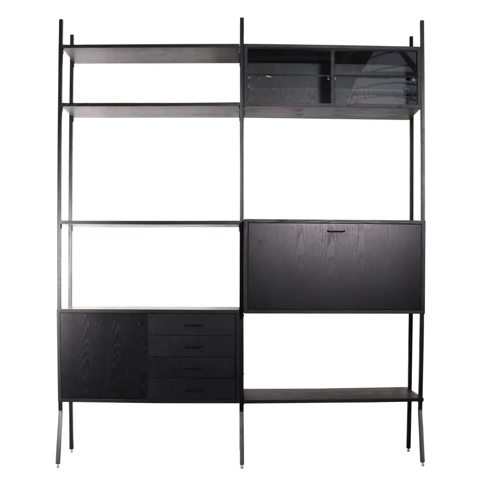 Schwarzer Wandschrank – 186×230 cm