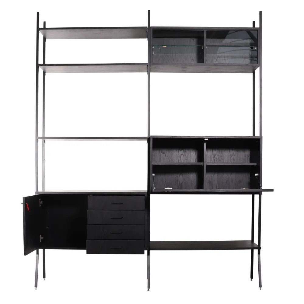 Schwarzer Wandschrank – 186×230 cm