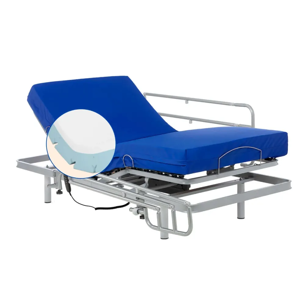 Set verstellbares Bett mit Viscoelastischer Matratze Professional V3 (80x190 cm, Bettgitte)