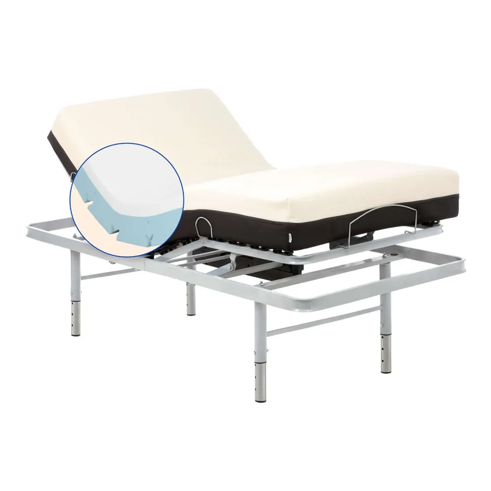 Set verstellbares Pflegebett mit orthopädischer viskoelastischer Matratze