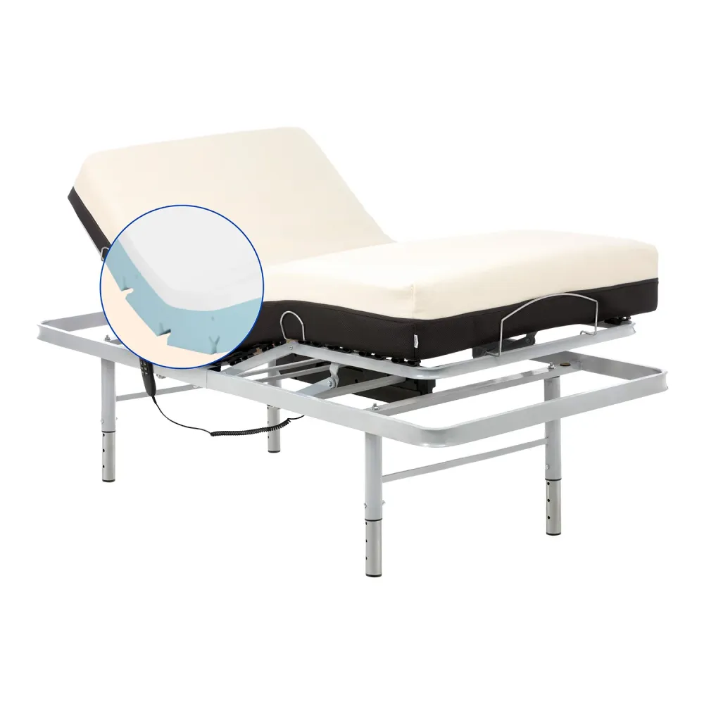 Set verstellbares Pflegebett mit orthopädischer viskoelastischer Matratze