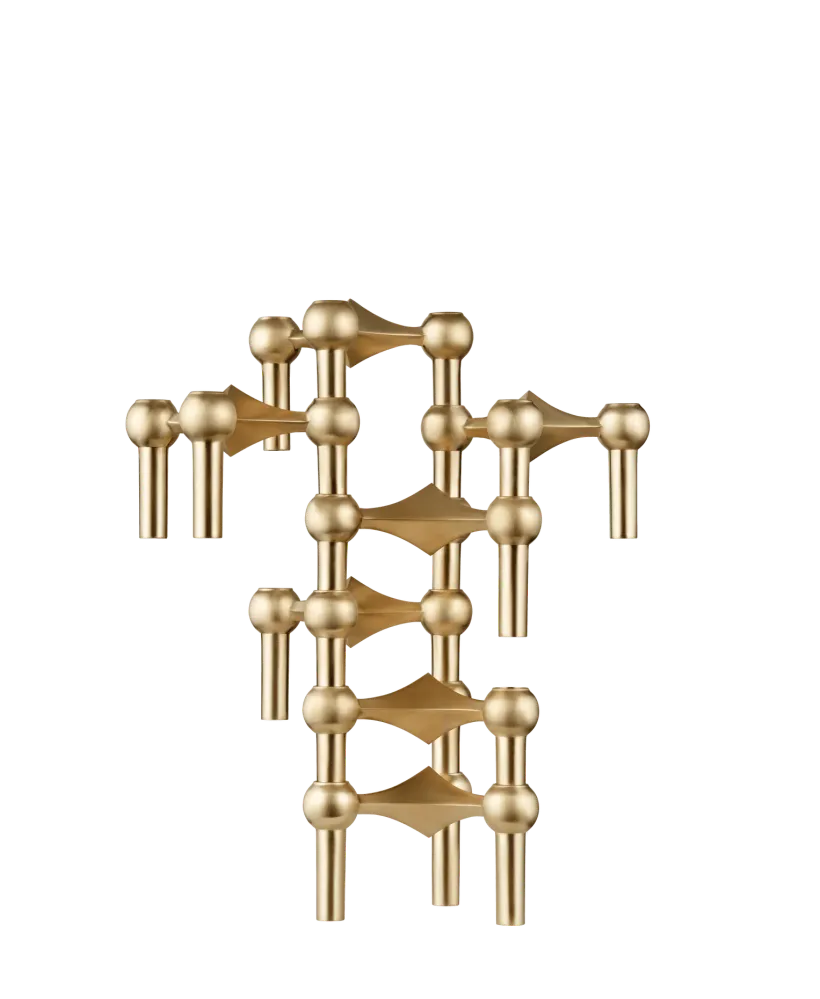 Set von Kerzenhaltern STOFF NAGEL gebürstetes Messing