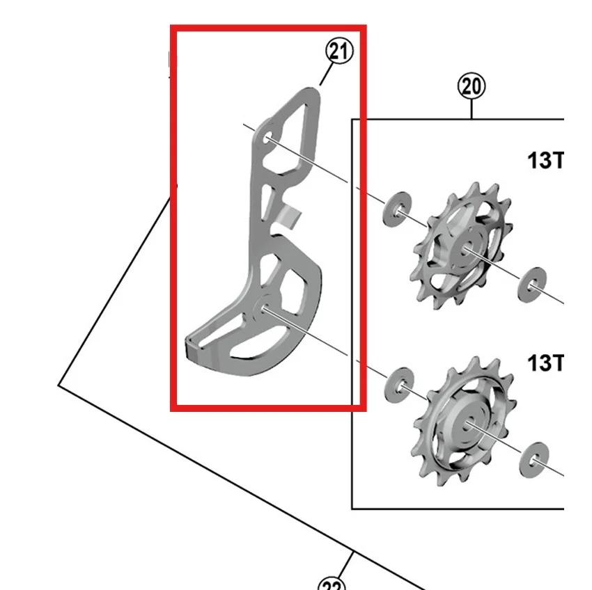 SHIMANO GS RD-M8100/RX822 Interne hintere Schaltgabel