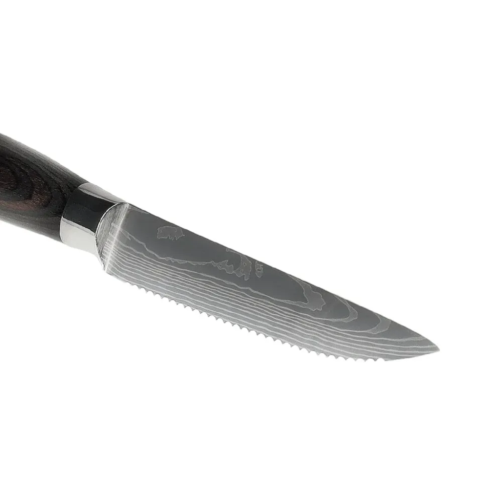 Shinrai Messer – Damastmuster, 4 Steakmesser, 12 cm