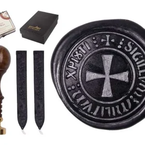 Siegelset gravurArt "Tatzenkreuz" inkl. Siegelwachs und Siegelkissen gold