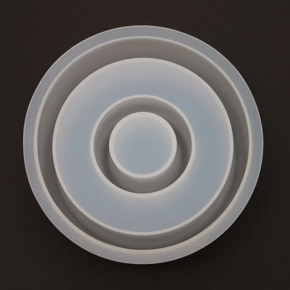 Silikonform Kerzenständer Rund mit Rand Gießform für Raysin ca. 7 x 2,5 cm