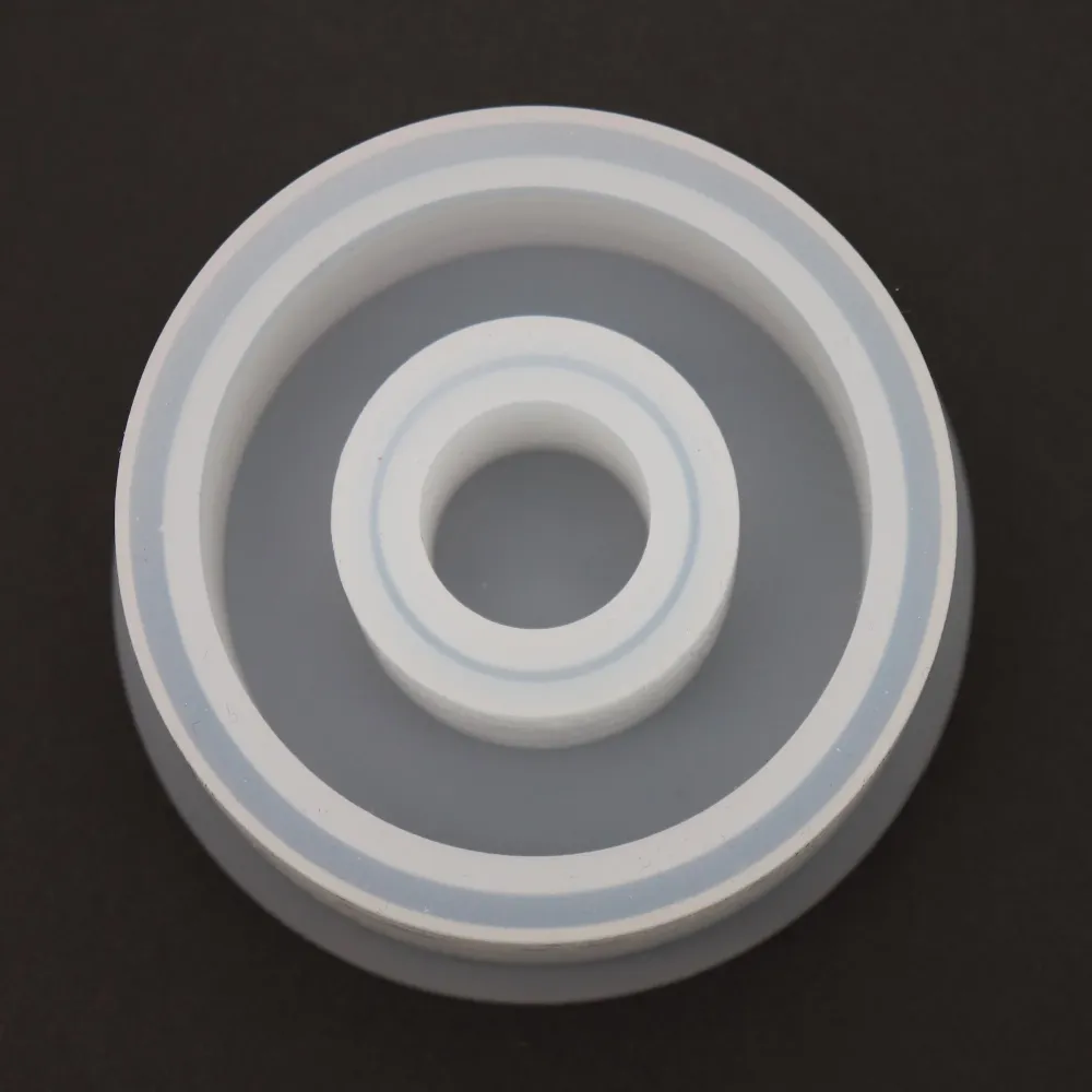 Silikonform Kerzenständer Rund mit Rand Gießform für Raysin ca. 7 x 2,5 cm