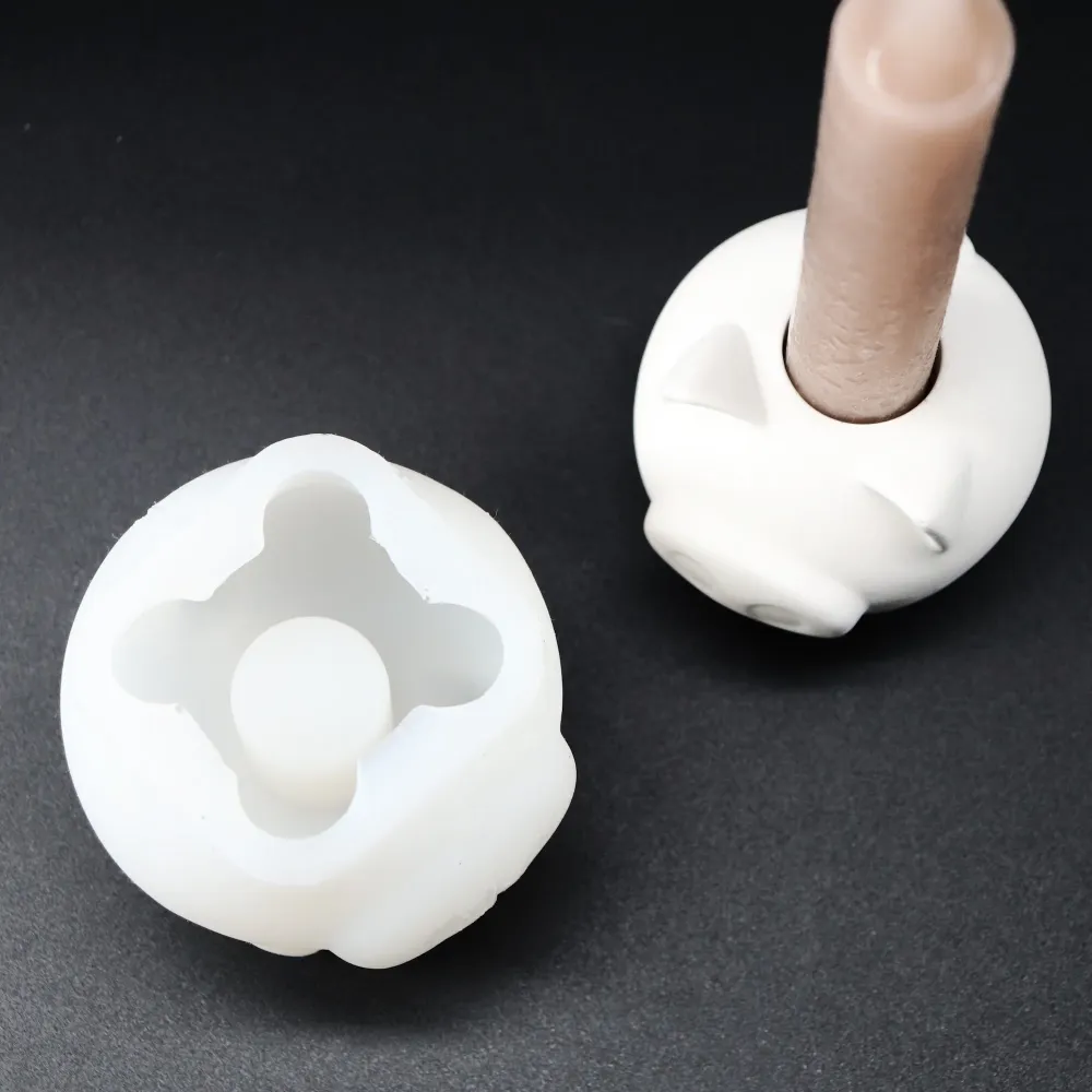 Silikonform 3D Schwein Kerzenständer Gießform für Raysin, Epoxidharz ca. 6 cm